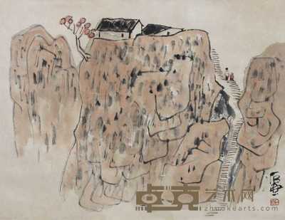 陈子庄 山水 立轴 43×56cm